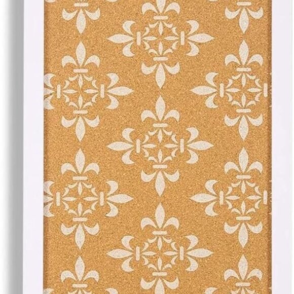 Cork Bulletin Board - 10 x 24 inch with White Frame, Decorative Rectangle Hangin